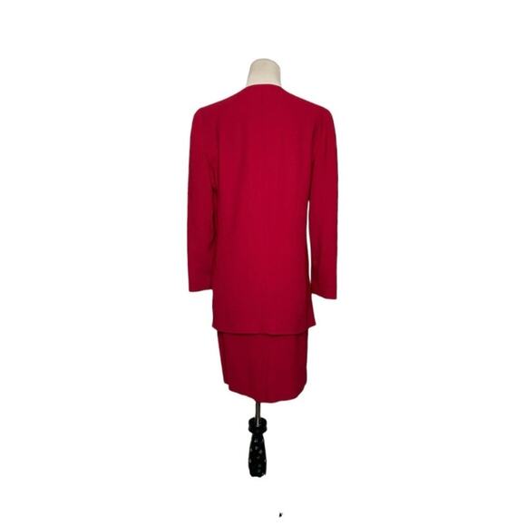Liz Claiborne vintage red skirt and buttoned jacket suit set size 8 - Picture 11 of 12